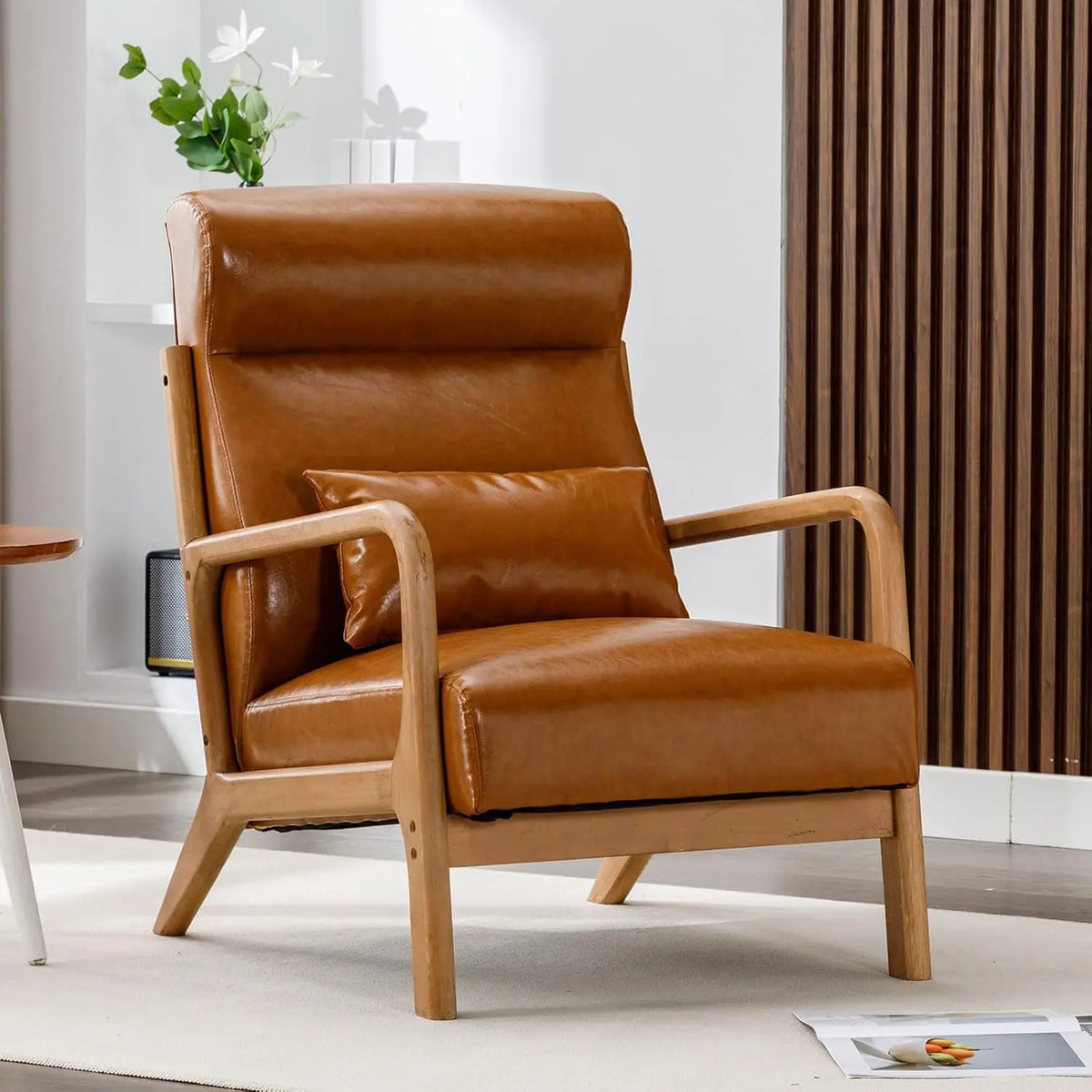 Mid-Century Accent Chair with Wood Frame