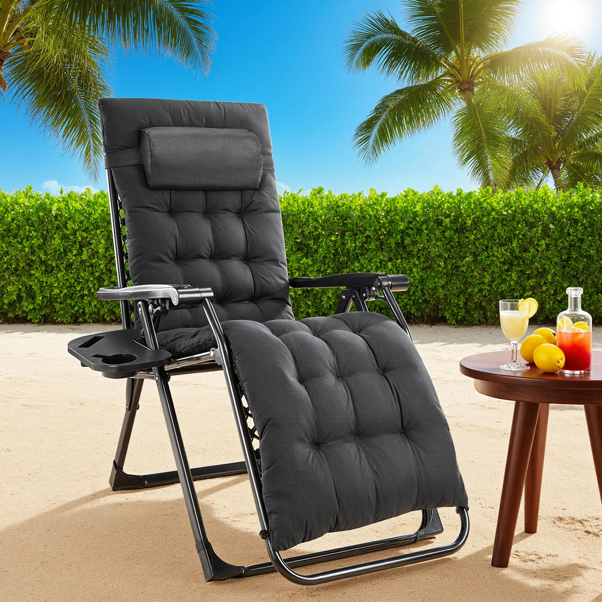 JHK Zero Gravity Lounge Chair with Cup Holder