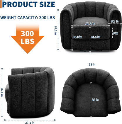 Garvee Velvet Swivel Barrel Accent Chair