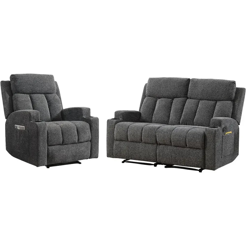 Manual Recliner Sofa & Loveseat Set