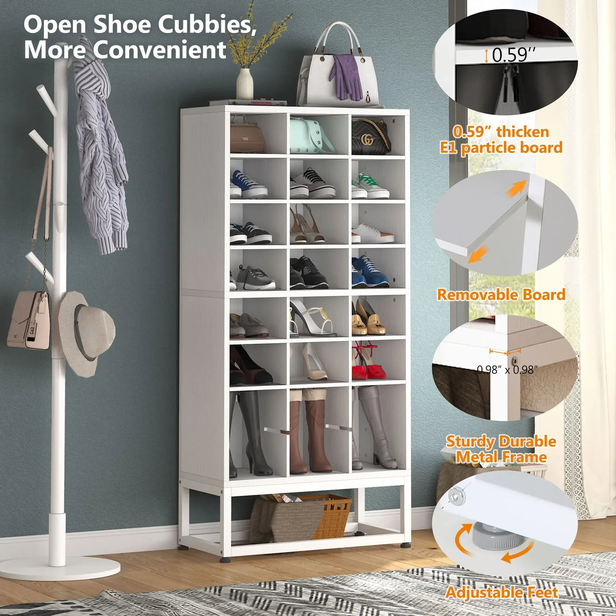 Tribesigns 8-Tier Wood Shoe Cabinet