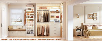 10-Tier Narrow Wood Shoe Rack