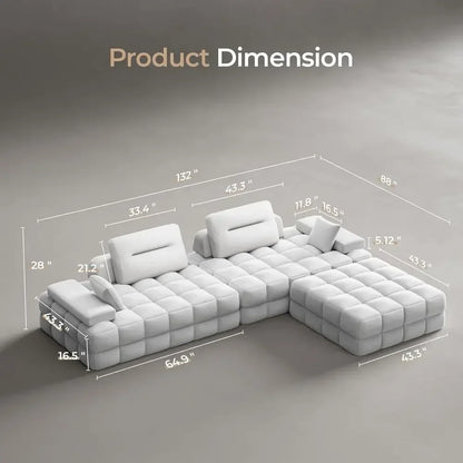 L-Shaped Sectional Sofa, Chenille