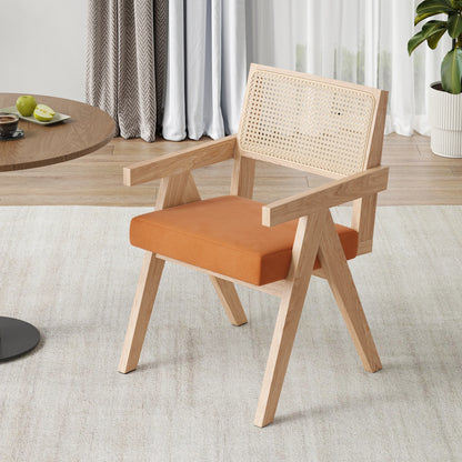 Mid-Century Rattan Dining Chairs, Set of 2
