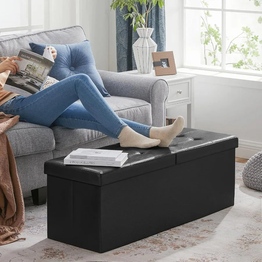 43" Storage Ottoman Bench with Flip Lid