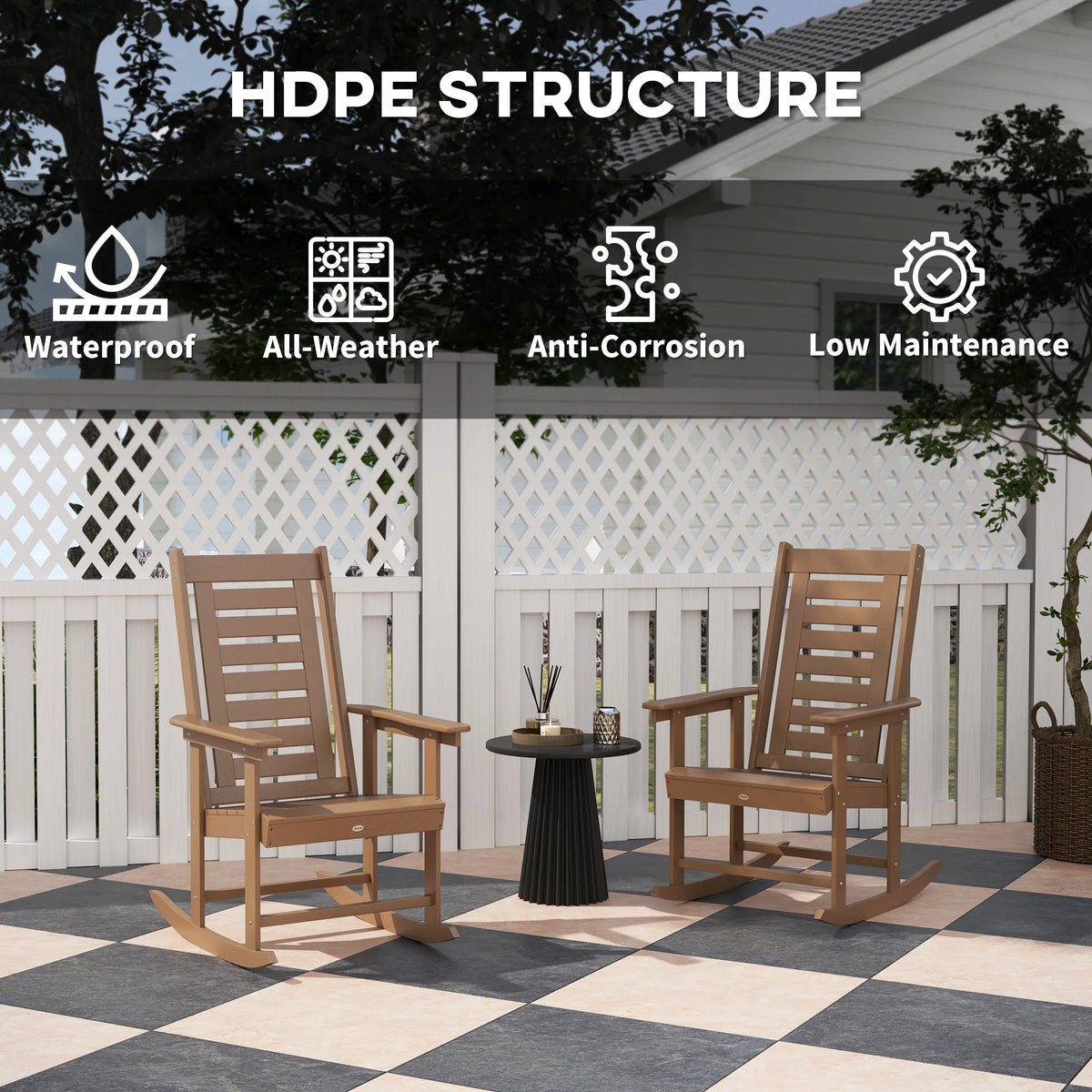 Outdoor Rocking Chairs, Set of 2
