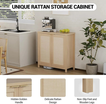 Rattan Door Storage Cabinet, Sideboard