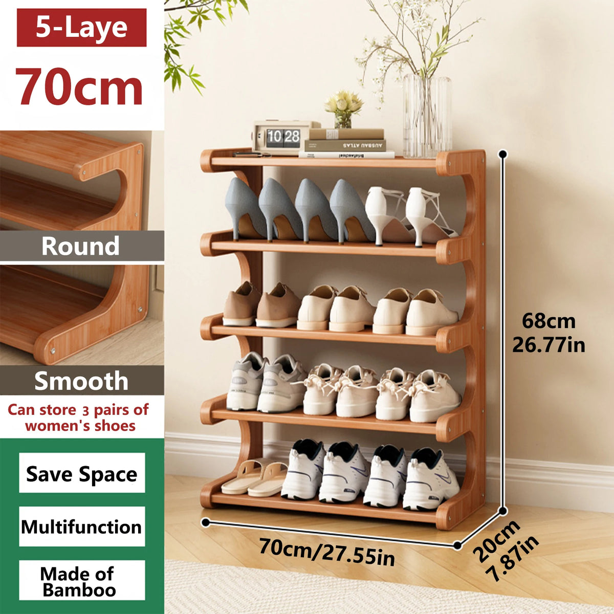Bamboo Shoe Rack