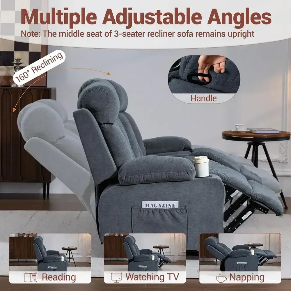2-Piece Reclining Sofa Set (Blue)