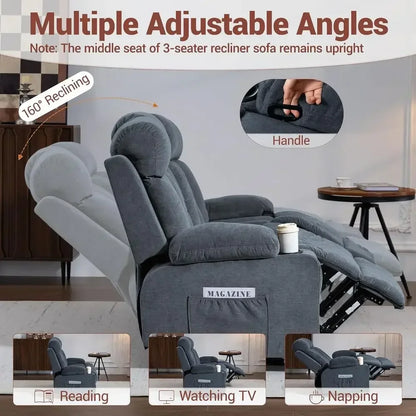2-Piece Reclining Sofa Set (Blue)
