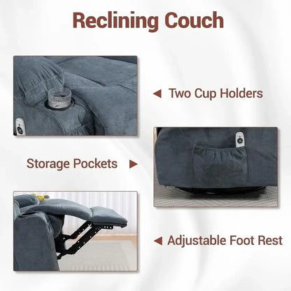 2-Piece Reclining Sofa Set (Blue)