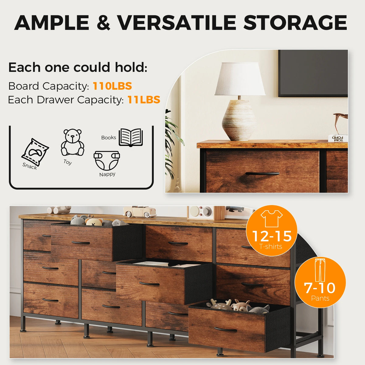 12-Drawer Fabric Storage Cabinet