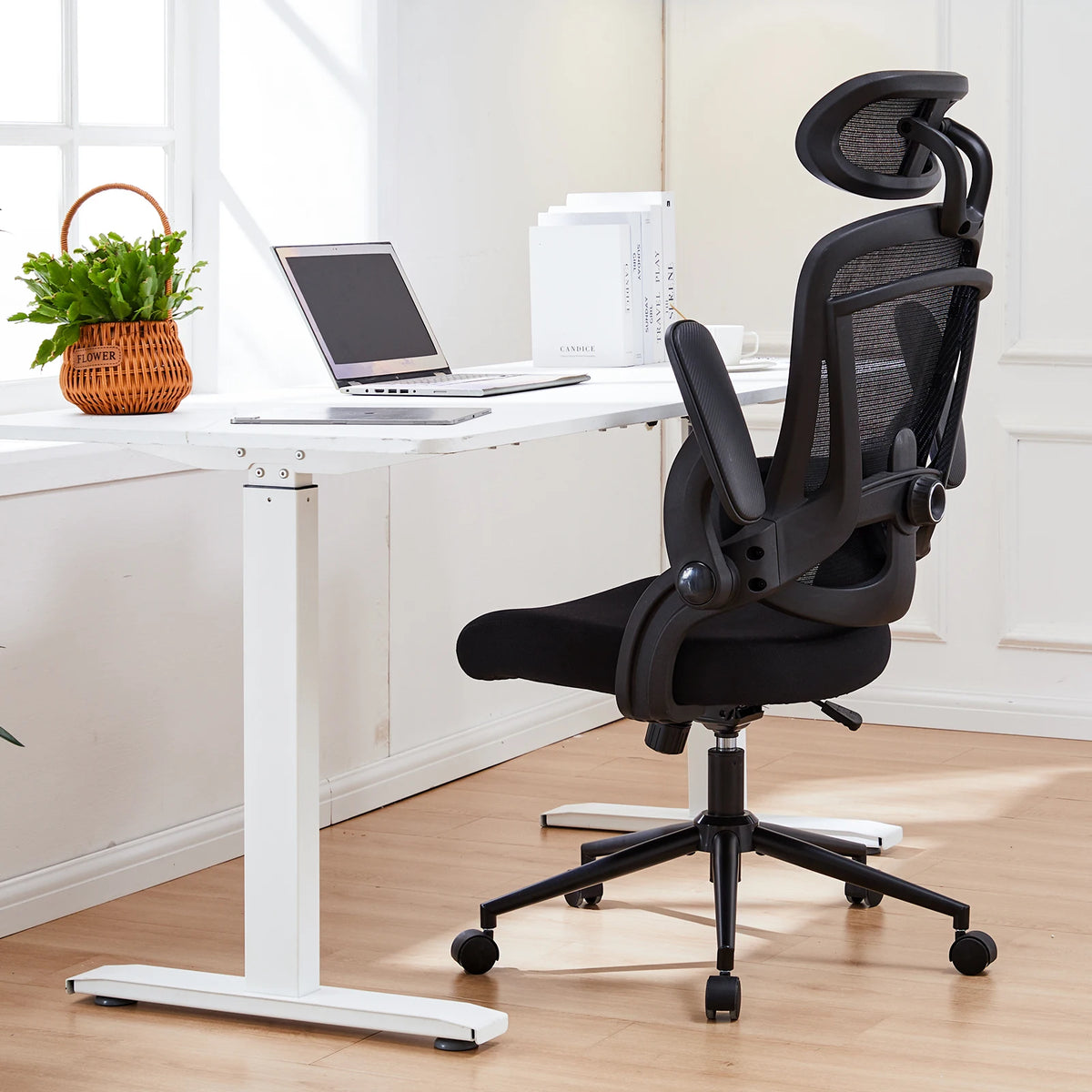 JHK Mesh Office Chair with Flip-Up Arms