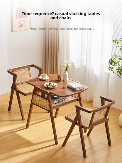 Rattan Balcony Tea Table & Chairs Set