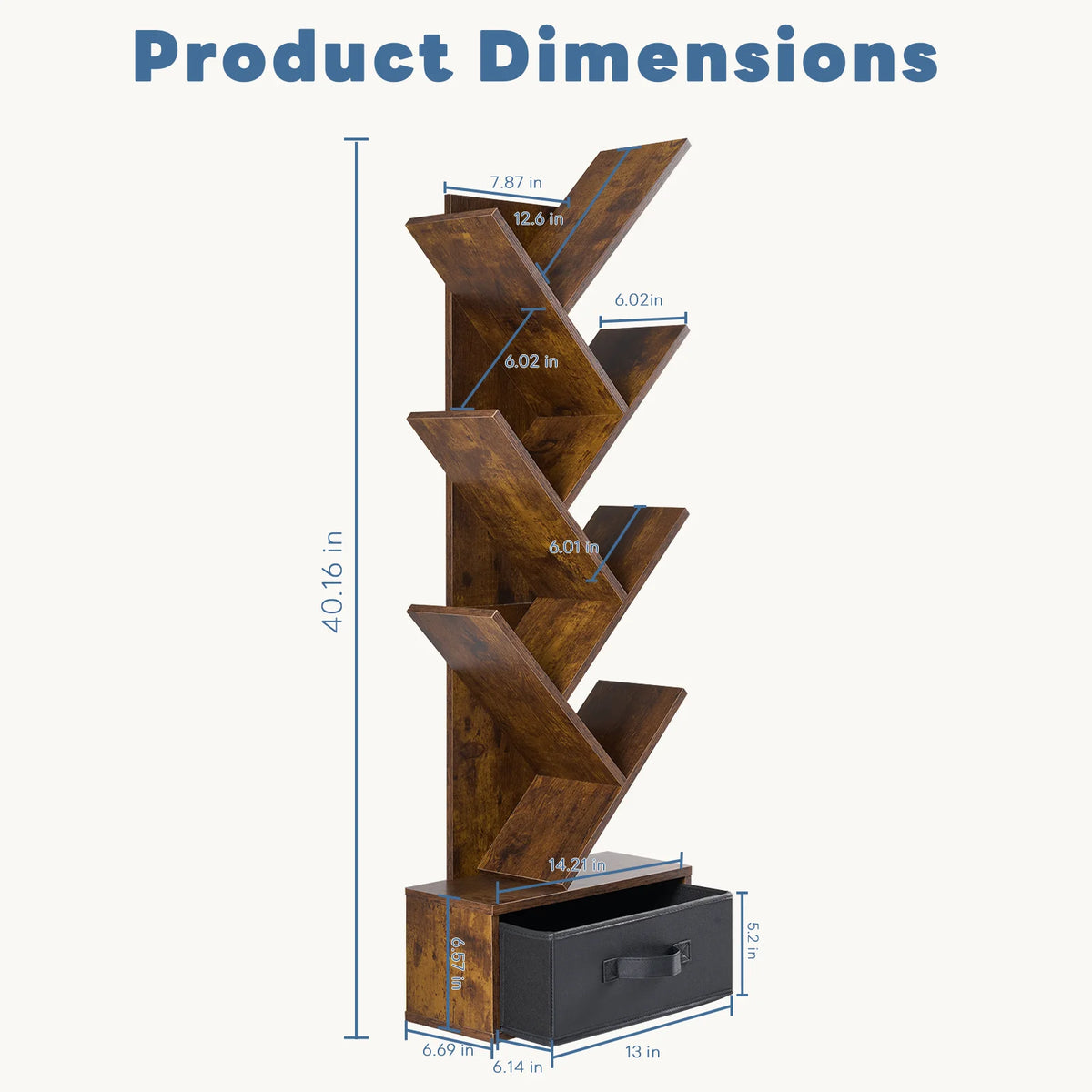 JHK 43" Geometric Book Rack