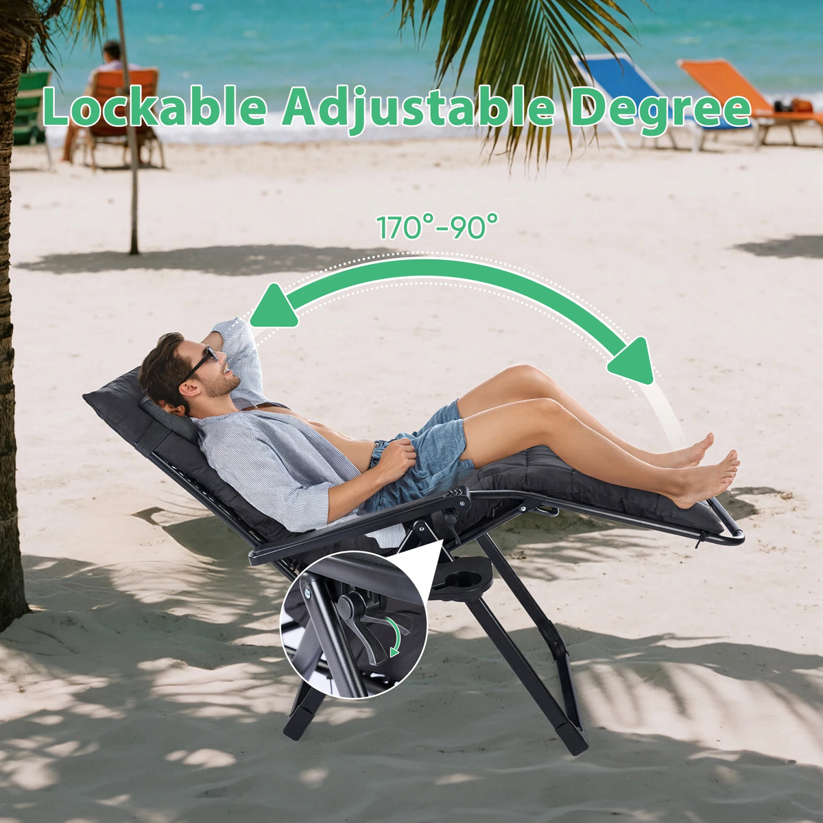 JHK Zero Gravity Recliner Chairs, Set of 2
