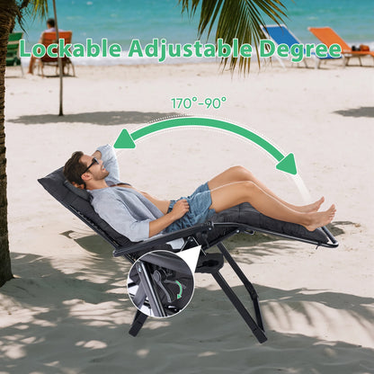 JHK Zero Gravity Lounge Chair with Cup Holder