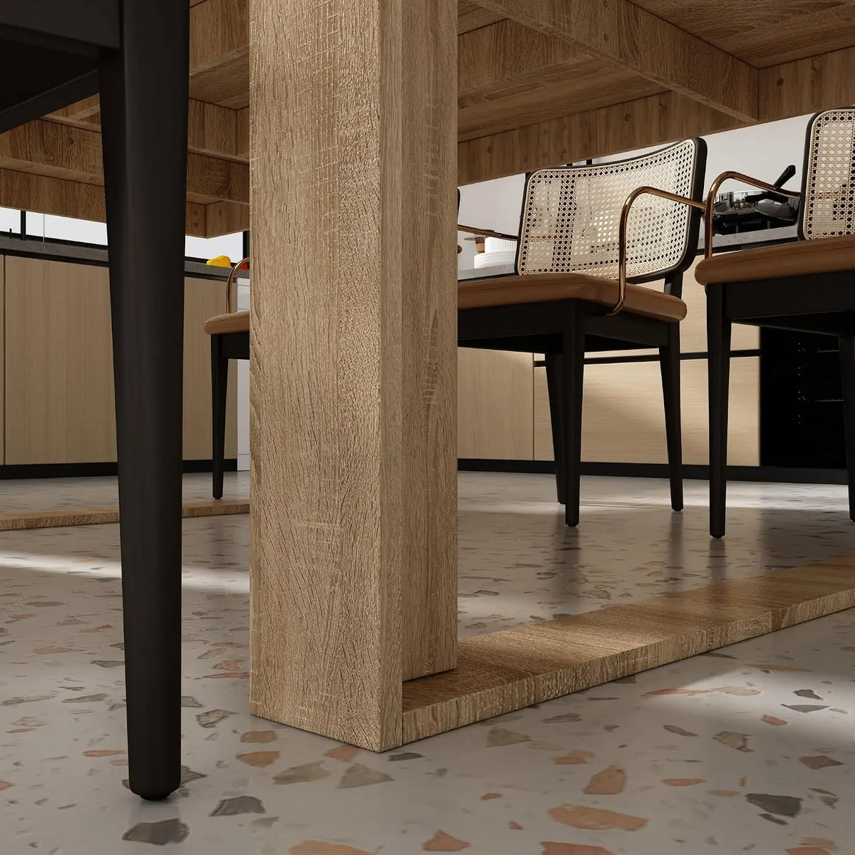 86.6" Modern Wood Dining Table