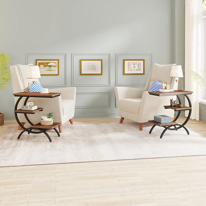 Tribesigns C-Shaped Industrial End Table