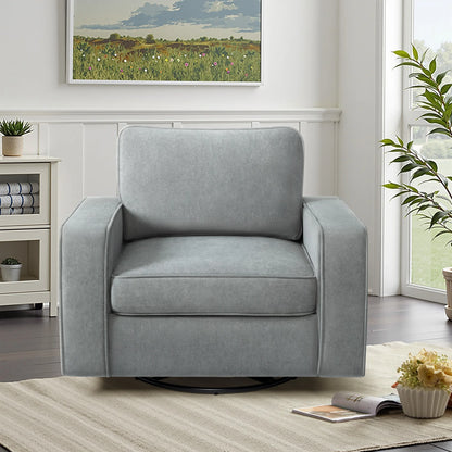 KERDOM 360° Swivel Accent Chair, PU Leather