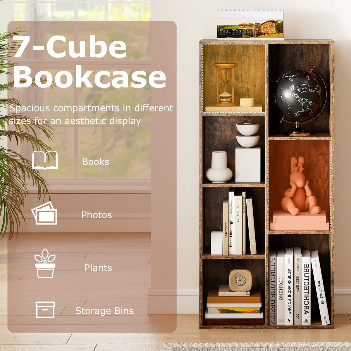 7-Cube Freestanding Bookcase
