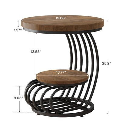 Tribesigns Round End Table, Faux Marble