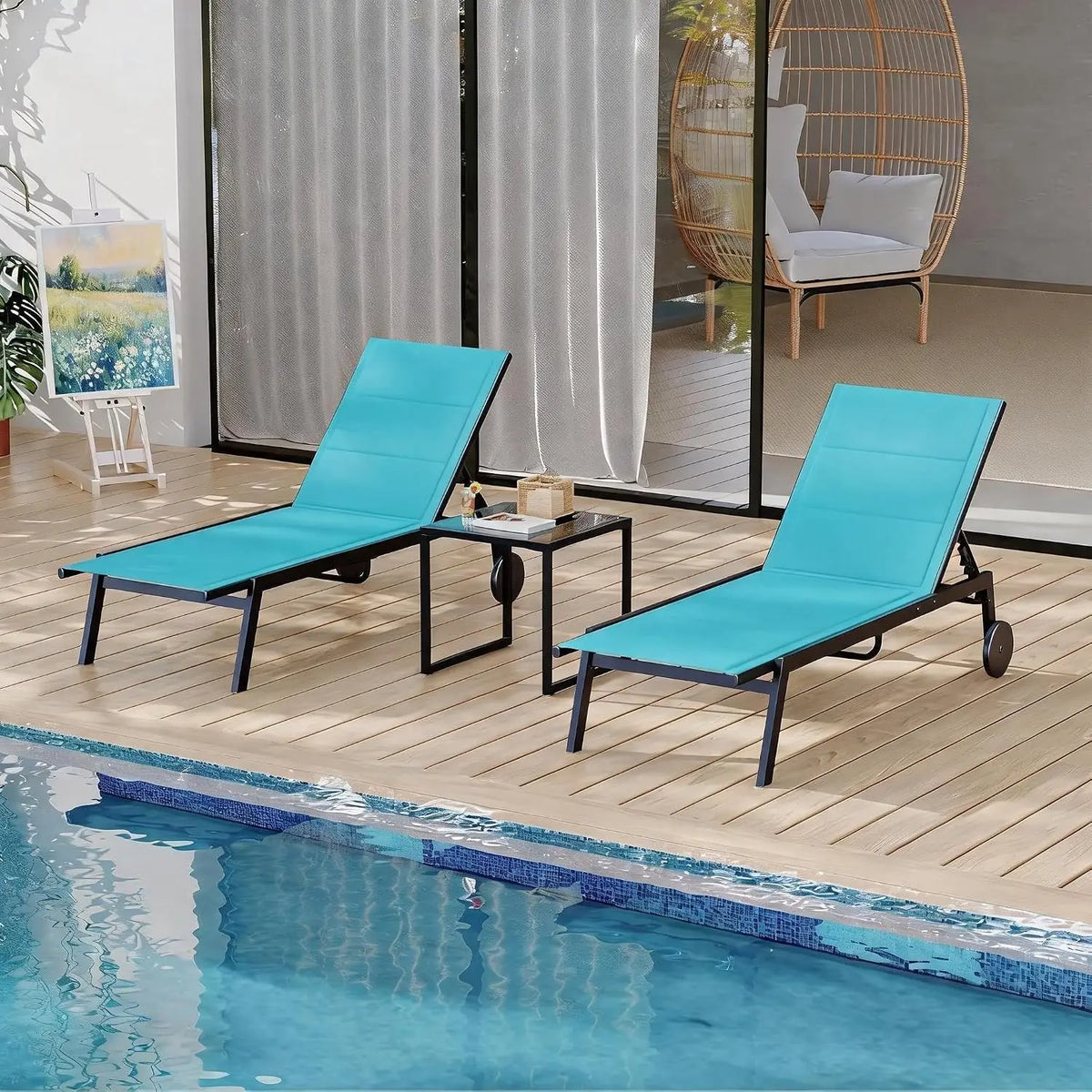 Garvee Outdoor Lounge Chair with Side Table