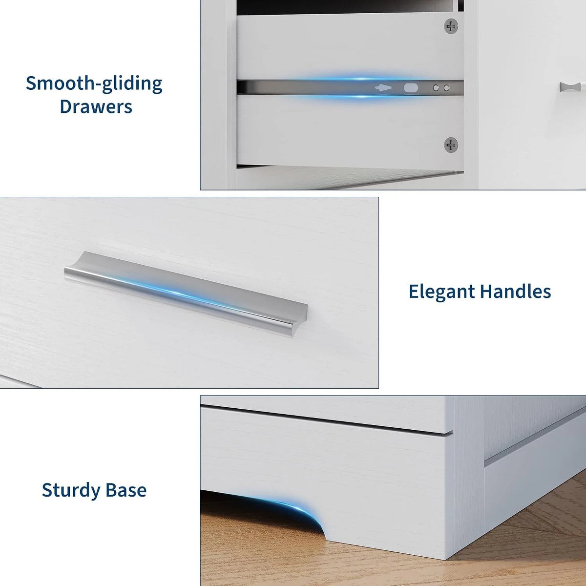 6-Drawer Wood Dresser with Metal Handles