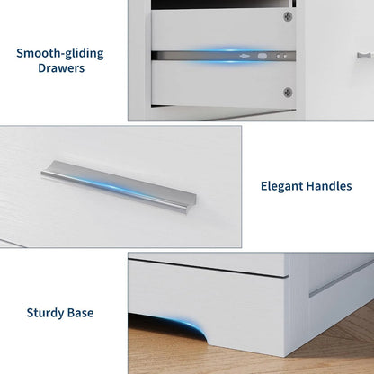 6-Drawer Wood Dresser with Metal Handles