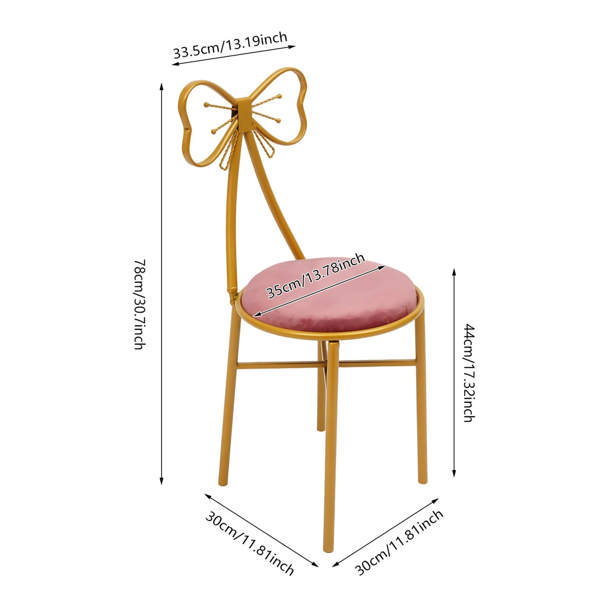 Pink Butterfly Accent Chair with Flannel Cushion