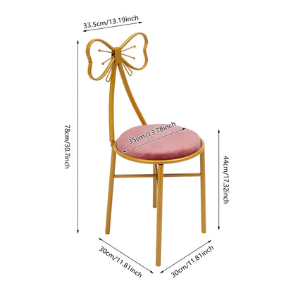 Pink Butterfly Accent Chair with Flannel Cushion