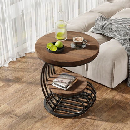 Tribesigns Round End Table, Faux Marble