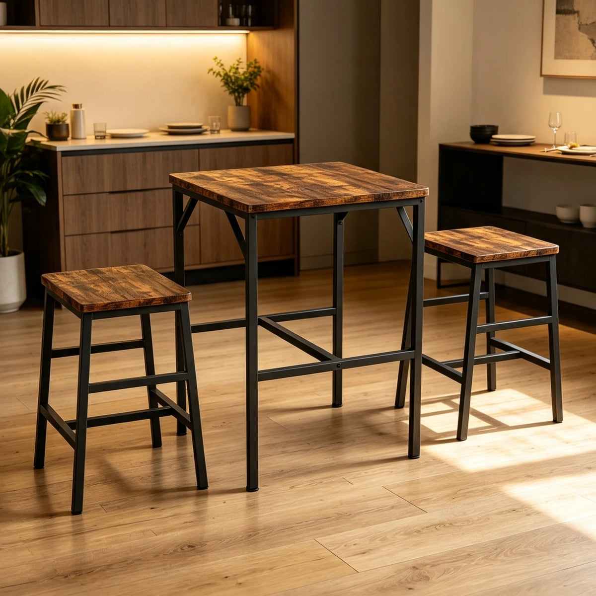 3-Piece Pub Height Table Set with Stools