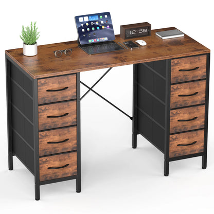 JHK 47" Computer Desk with 8 Drawers