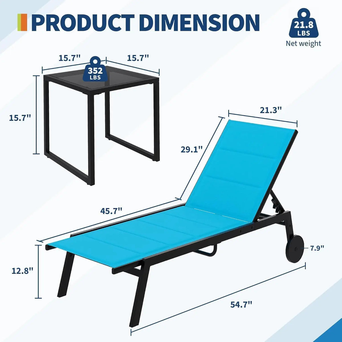 Garvee Outdoor Lounge Chair with Side Table
