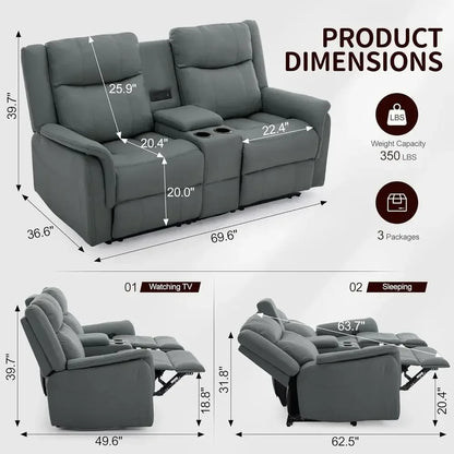 Reclining Loveseat with USB & Cup Holders