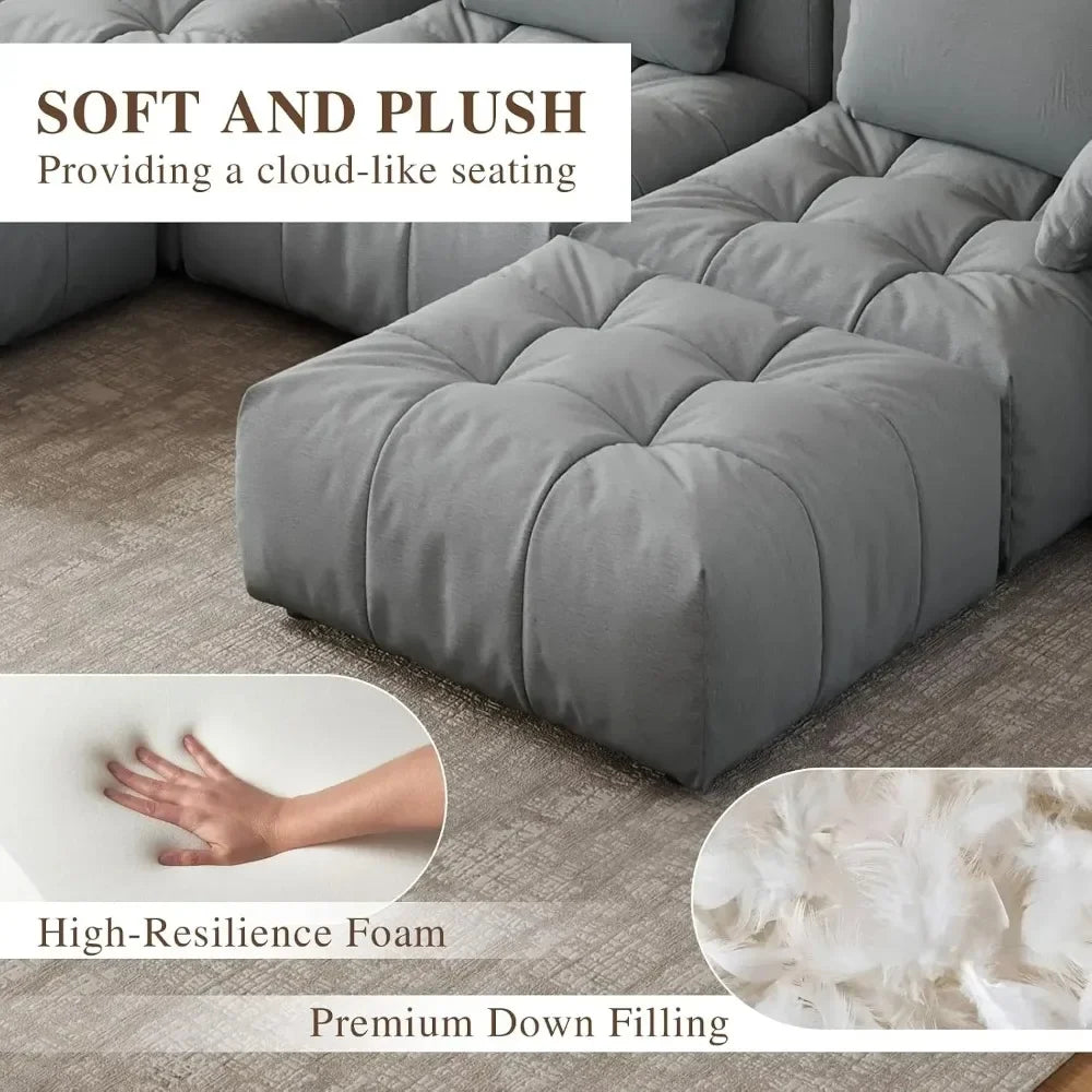 121" Modular Cloud Sofa, Deep Seat