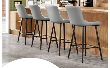 Faux Leather Counter Stools, Set of 2