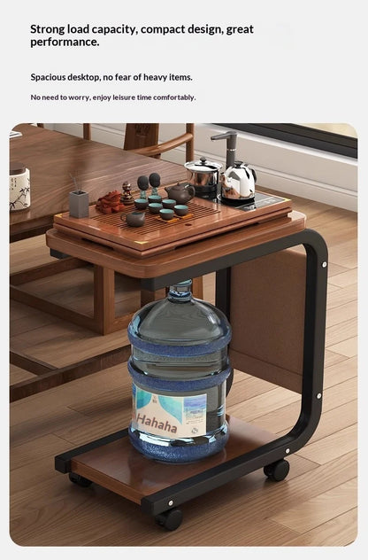 Mobile Coffee Side Table, Height Adjustable