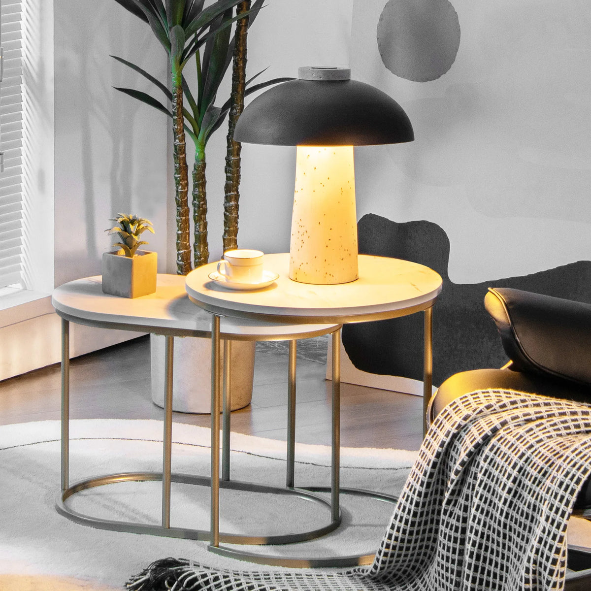 Marble Nesting Coffee Tables, Set of 2