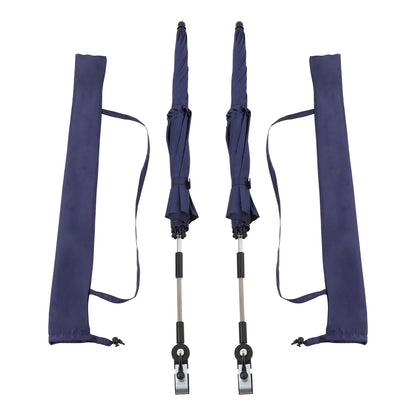 2-Pack Adjustable Beach Chair Umbrellas