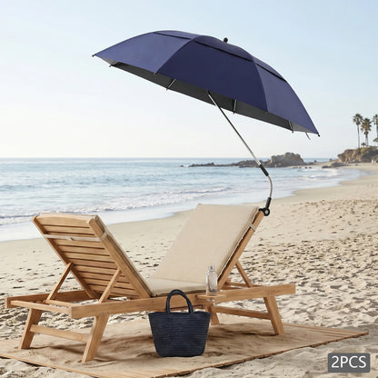 2-Pack Adjustable Beach Chair Umbrellas