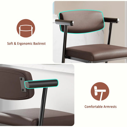 Bar Stools with Arms & Footrest, Set of 2