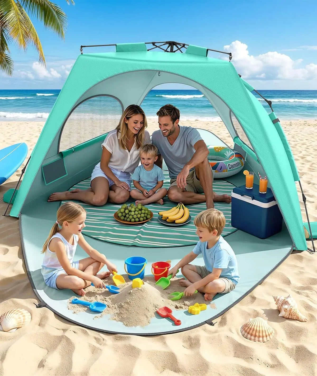 Pop-Up Beach Tent Sun Shelter (5-6 Person)