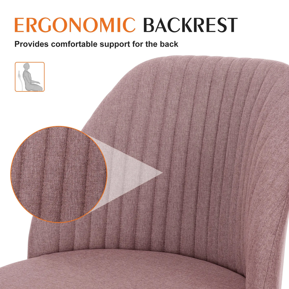 JHK Armless Vanity Swivel Desk Chair