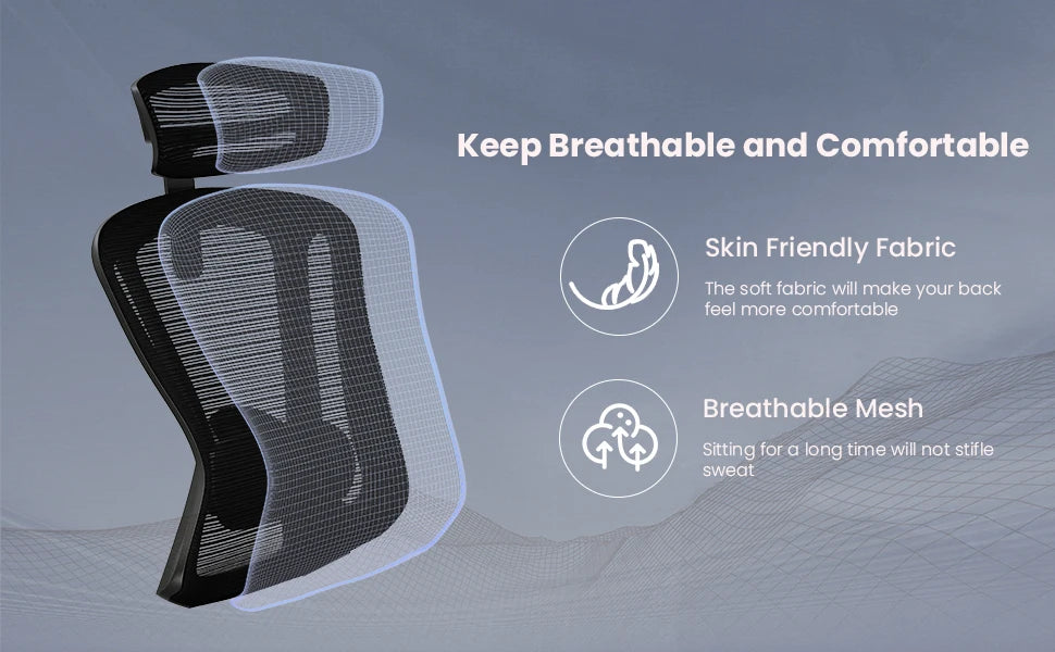 High-Back Ergonomic Office Chair, Heavy Duty