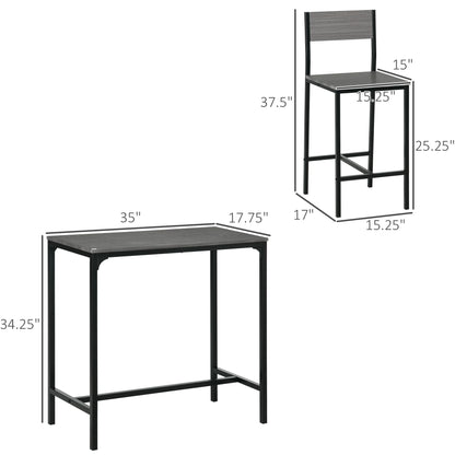 3-Piece Bar Table and Chairs Set