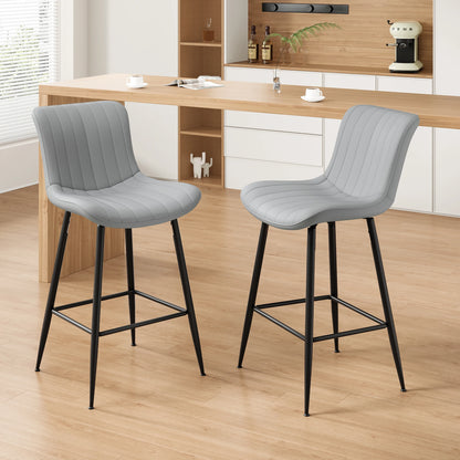 Faux Leather Counter Stools, Set of 2