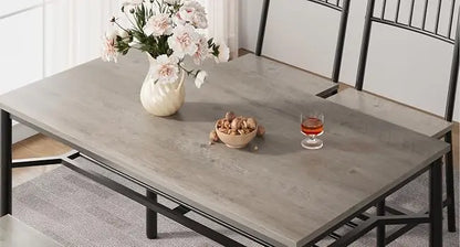 Dining Table Set for 4 with Bench & Storage