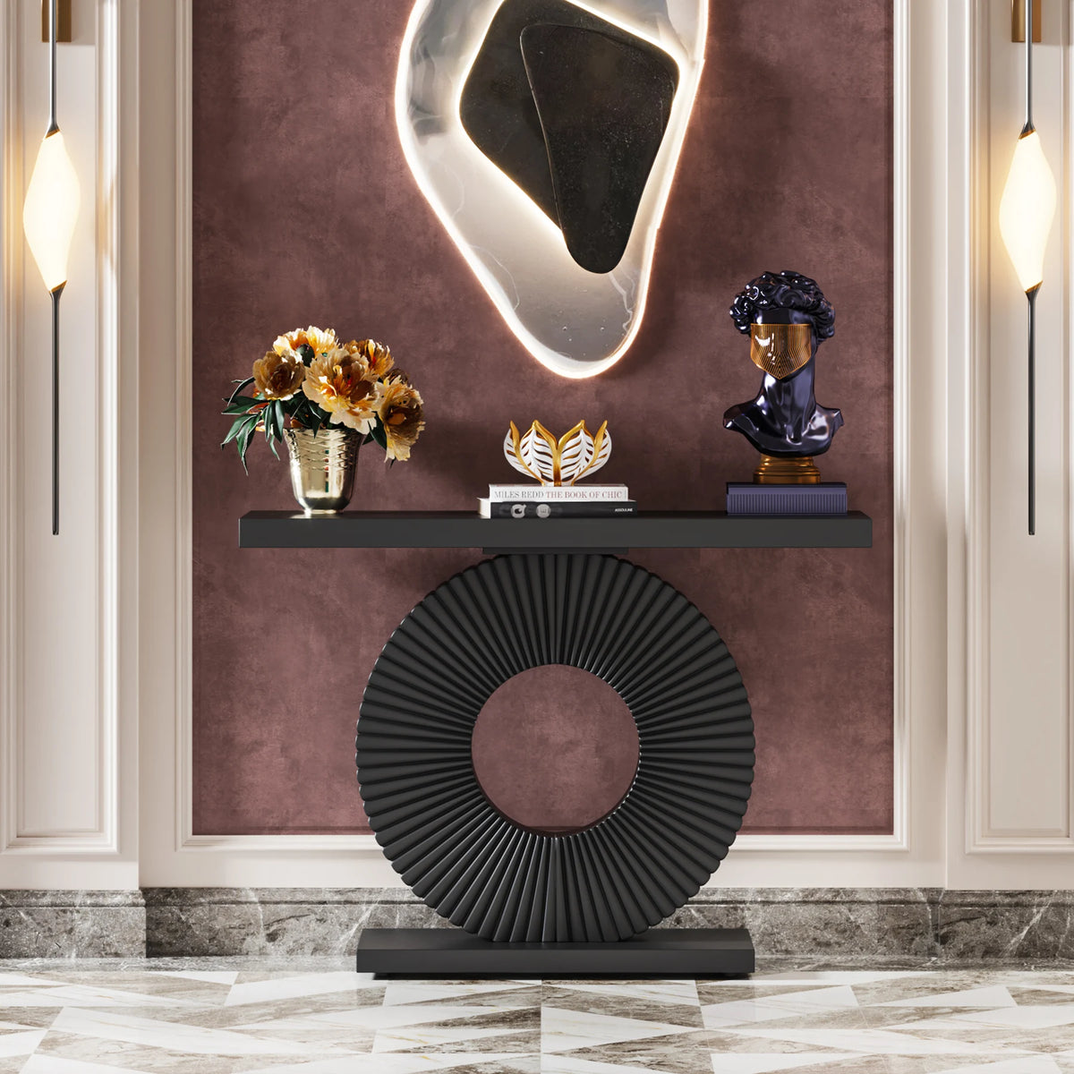 Tribesigns Console Table with Geometric Base